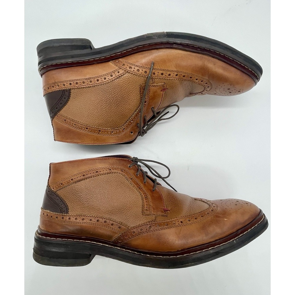 Ted Baker Wingtip Brogue Boots Tan Brown Shoes Leather Size EU 43 US 10